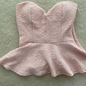 Strapless top in blush pink size large